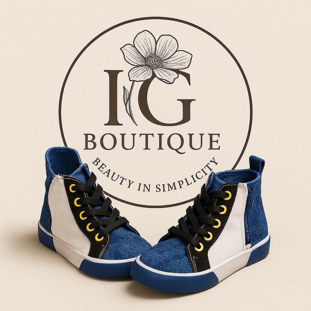 IG Boutique Kids High-Top Sneakers - Blue and White